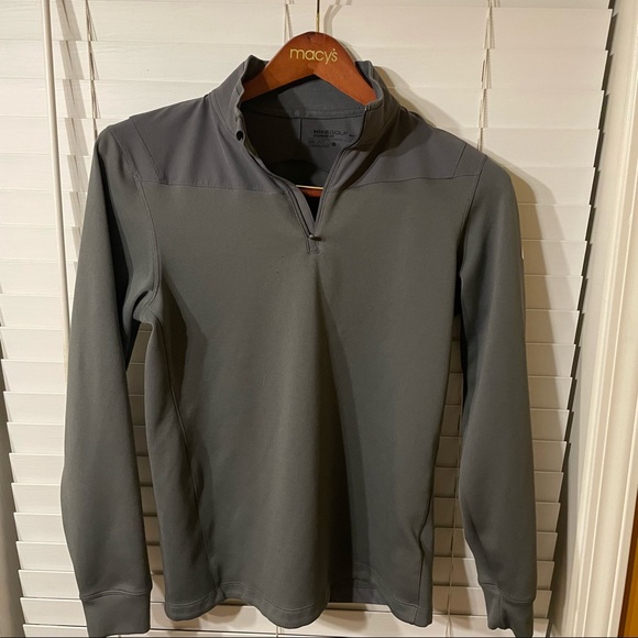 Nike Dri-Fit Golf Sweater :: 1/4 Zip :: Size Small :: Charcoal - Picture 3 of 4